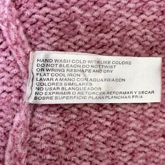 Carolyn Taylor Women Sweater Size XL Chunky Knit V Neck Pink Cozy Casual Comfort - Picture 6 of 9